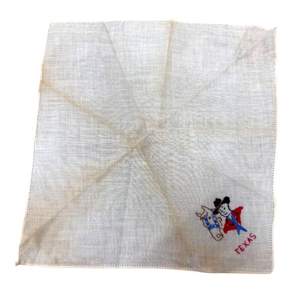 Lot 3 Vintage Texas Embroidered Handkerchief State Souvenir Longhorn Rodeo READ - Picture 4 of 14